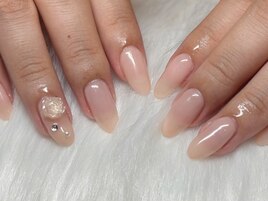 自爪風ワンカラー薔薇ネイル