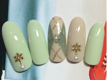 ネイルサロン リリオ(Nail Salon Ririo)/雪の結晶×アーガイル柄ネイル