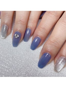 エムネイル(emu.nail)/ブルー×マグネットネイル