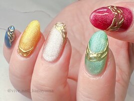 カラフルマグネットネイル☆