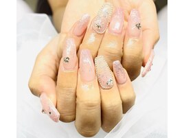 韓国ピンクフラッシュネイル