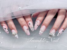 ツィンクルネイル(Twinkle Nail)/チップ長さだしアート¥13500