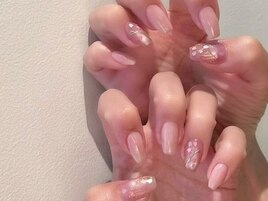 桜ネイル/ニュアンスフラワー/春