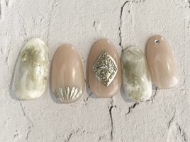 ヌーディーピンク×シルバー