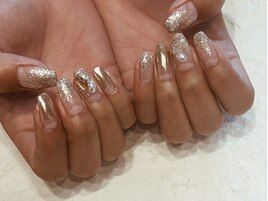 ミラー + ラメ グラデーション