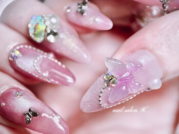 アール(R’)/ちゅるんマグネット×蝶nail