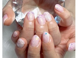 手書きアート/ピンクネイル