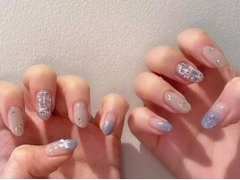 ツイードネイル/冬/くすみカラー