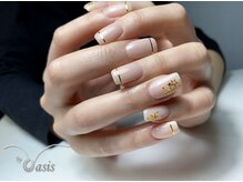 バイオアシス 麻布十番(by Oasis)/ヌード×ゴールド／スターネイル