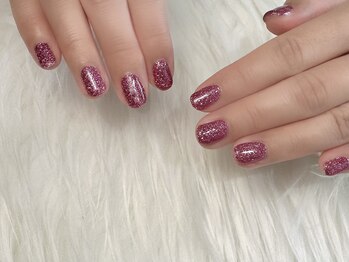 ヒールネイル(heal nail)/pinkグリッター.