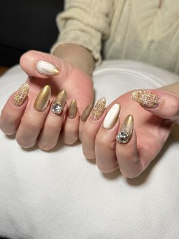 ハーティーネイル 自由が丘南口店(heartynail)/ツイード/ミラーマグネット