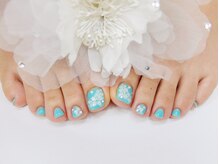 ネイルサロンミキ 横浜(MIKI)/フットネイル 上品3D花アート