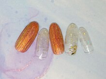 ネイルライフ(NailLife)/8月フラッシュバカラ風