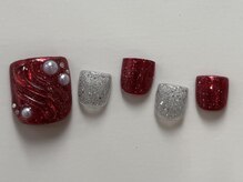 ネイルメゾン 天神店(NAIL MAISON)/赤パールラメうねうね¥7500