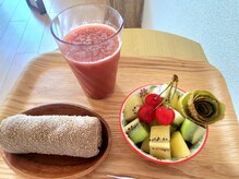 施術後はスムージーのサービスも◎心身共に健康なお身体へ♪