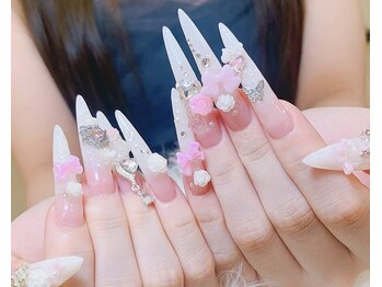 アン(AN)/チップ長さ出し+3Dフラワー
