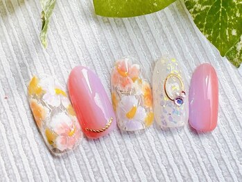 アミネイルズ(AmiNails)/ハイビスカスネイル♪