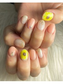 ひまわりネイル