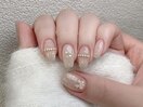 大人ベージュ×上品ビジュー