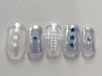 ネイルメゾン 天神店(NAIL MAISON)/キラキラ星ミラーホロ¥4550