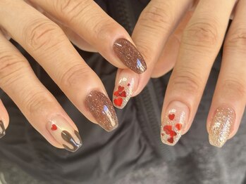 バレンタインネイル