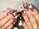 バレンタインネイル