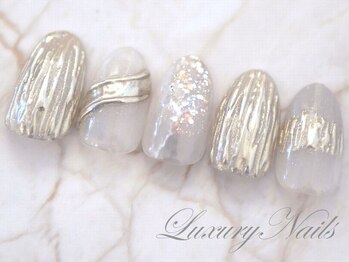 ラグジュアリー ネイルズ(Luxury Nails)/上品ミラー◇シルバーアクセNail
