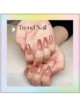 トレンドネイルスタジオ(Trend Nail Studio)/ベージュ色のカラーグラ長さ出し