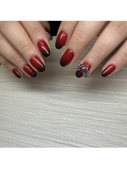 チャイ 大阪上本町店(chai)/赤黒ネイル