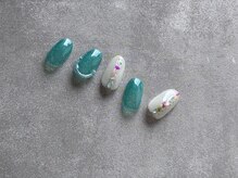 シーグラス(SeaGlass)/誕生石フラッシュアクアマリン