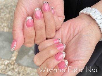 ウィスタリアフィールドネイル MONAD店(WISTARIA FIELD)/ガラスフレンチ ピンク