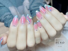 ガラスフレンチネイル