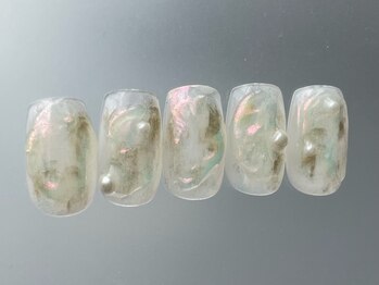 アメイロネイル(アメイロ_nail.)の写真/トレンド抑えたデザインと奥行き感ニュアンス◎拘りの本格鉱物系アートで指先を彩る至福のひとときを！