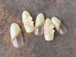 ぷっくり☆リボンネイル