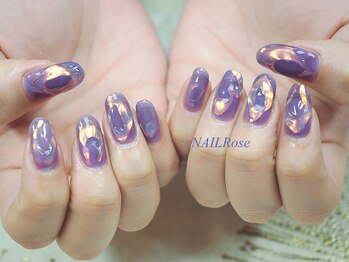 ネイルローズ(NAIL Rose)/定額制ミラーオーロラニュアンス