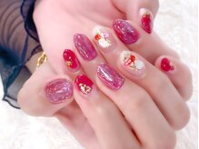 ラルネイル 大宮(Lull. nail)/#オーロラ#シェル#赤#艶々