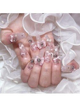 チョアネイル 渋谷店(CHOA NAIL)/パーツ盛り盛りロングネイル♪