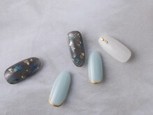 サンミーゴネイル 神戸店(Sunmego Nail)/押し花×金箔ニュアンスネイル