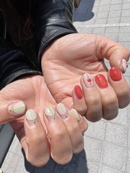 シーアンドネイルズ(C&NAILS)/非対称ネイル