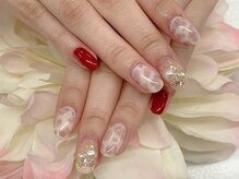 ダブルネイル(Double Nail)/[中村]ふんわりヒョウ柄