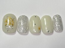 ネイルメゾン 渋谷店(NAIL MAISON)/押し花ドットリボン¥6500