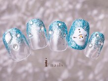 アイネイルズ 町田店(I nails)/雪解け雪だるまネイル8980円