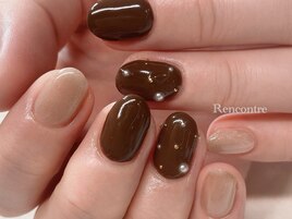 ワンカラー&パールネイル♪