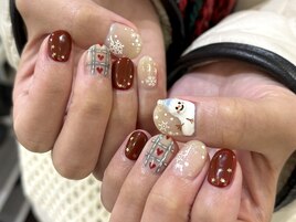 雪だるまネイル