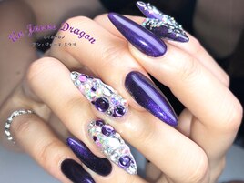 【ロングネイル】パープルネイル