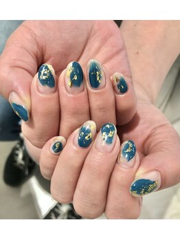 ブルー+ゴールド　ニュアンス