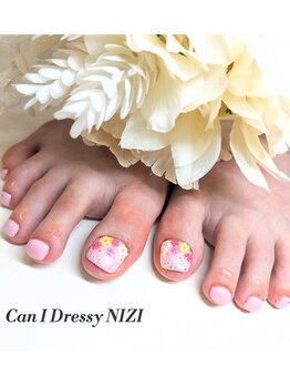 キャンアイドレッシー ニジ(Can I Dressy NIZI)/フット・花　親指１本アート