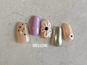 メロウ(MELLOW.)の写真/シンプル/ニュアンス/こだわりアートまで◎高リピ率＆高技術＊MELLOW.の定額コースで大満足の仕上がりに♪