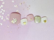 ネイルライフ(NailLife)/根元ホログラムストーンハート