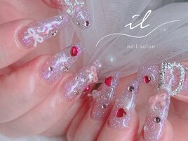 フラッシュ×宝石ネイル